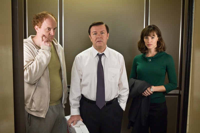 Louis C.K. (Greg), Ricky Gervais (Mark Bellison), Jennifer Garner (Anna McDoogles). – Bild: ORF Louis C.K. (Greg), Ricky Gervais (Mark Bellison), Jennifer Garner (Anna McDoogles). – Bild: ORF