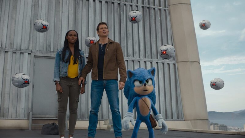 (v.l.n.r.) Maddie Wachowski (Tika Sumpter); Tom Wachowski (James Marsden); Sonic – Bild: Paramount Pictures and Sega of America, Inc. (v.l.n.r.) Maddie Wachowski (Tika Sumpter); Tom Wachowski (James Marsden); Sonic – Bild: Paramount Pictures and Sega of America, Inc.